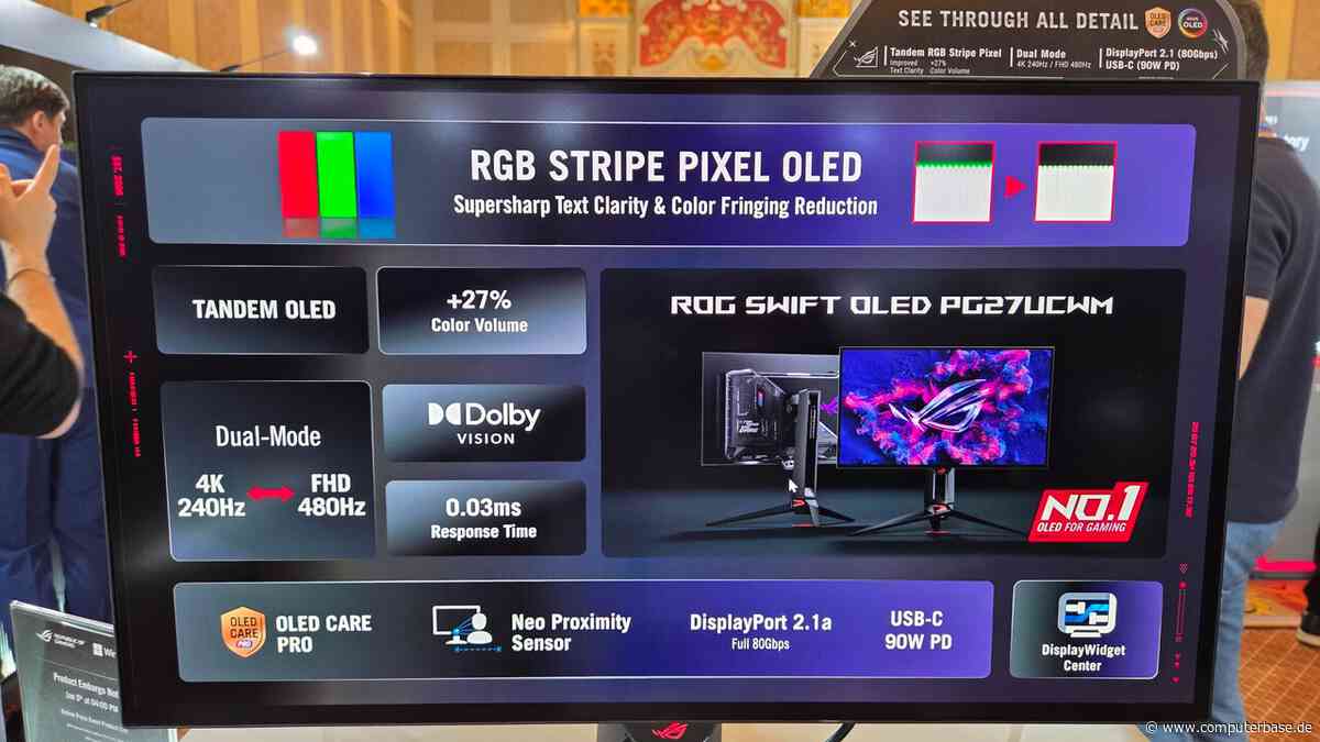 Asus PG27UCWM und PG32UCWM: OLED mit RGB-Stripe-Pixeln bereit für den Marktstart