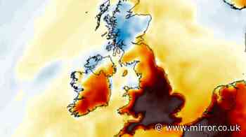 Weather maps show England and Wales face fourth heatwave with 17 counties at 34C