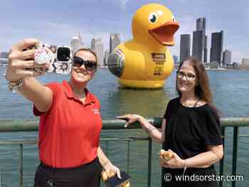 Giant rubber duck makes splash in Windsor as Jeep celebrates 85 years in Canada