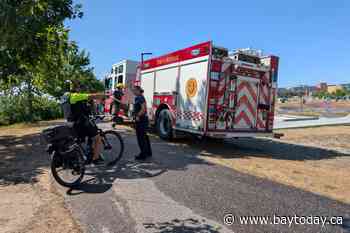 Brush fire quickly extinguished near North Bay waterfront