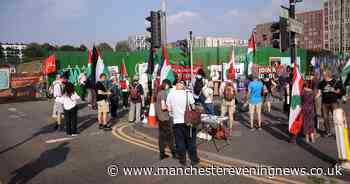 Campaigners stage protest outside proposed 'Number 10 North' with Andy Burnham masks