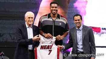 Pat Riley hints at Heat's LeBron James pursuit while Miami introduces Giannis Antetokounmpo
