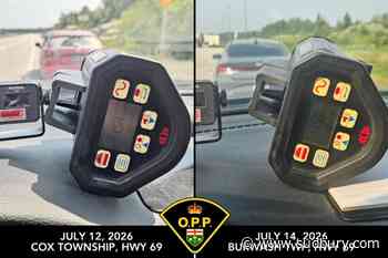 OPP lays stunt driving charges in two traffic stops near Sudbury