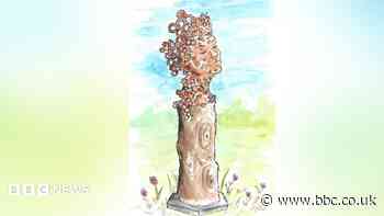 Sculpture designed to attract visiting insects