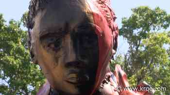 'This won't deter me': Albuquerque business's new statues vandalized hours after installation