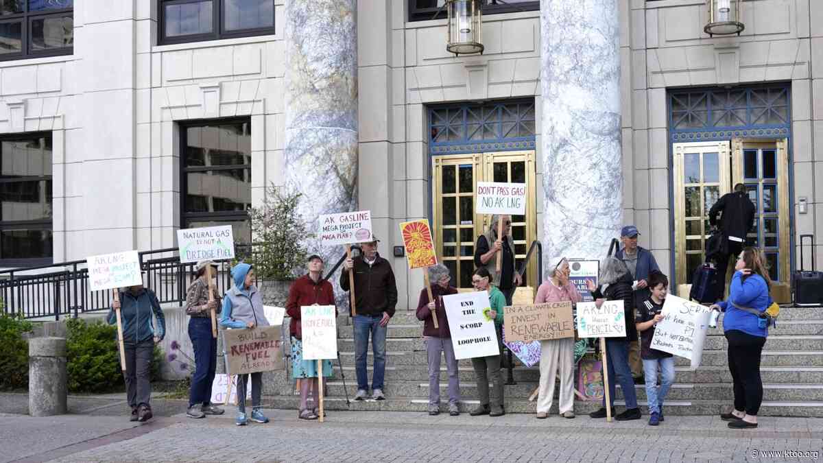 Small group of Alaskans rally against Alaska LNG pipeline in Juneau