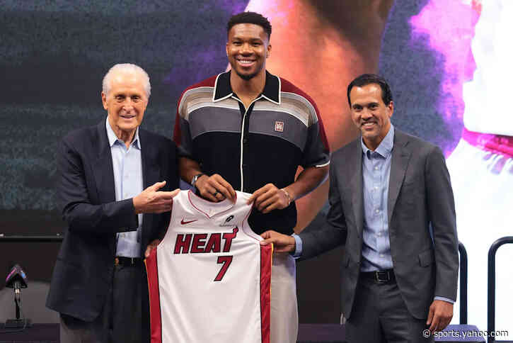 Heat welcome Giannis Antetokounmpo with new jersey. Could LeBron James be next?