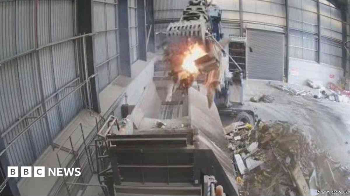 Watch: E-bike battery explodes at recycling centre