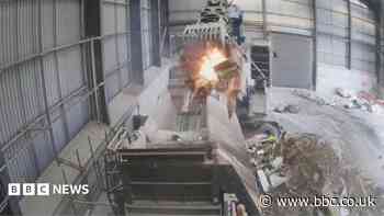 Watch: E-bike battery explodes at recycling centre