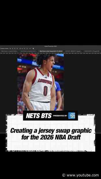 BTS of Mikel Brown Jr.'s jersey swap graphic for the 2026 NBA Draft! 🎨💻 #nba  #graphicdesign