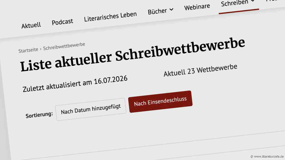 In eigener Sache: Schreibwettbewerbe nach Einsendeschluss sortierbar