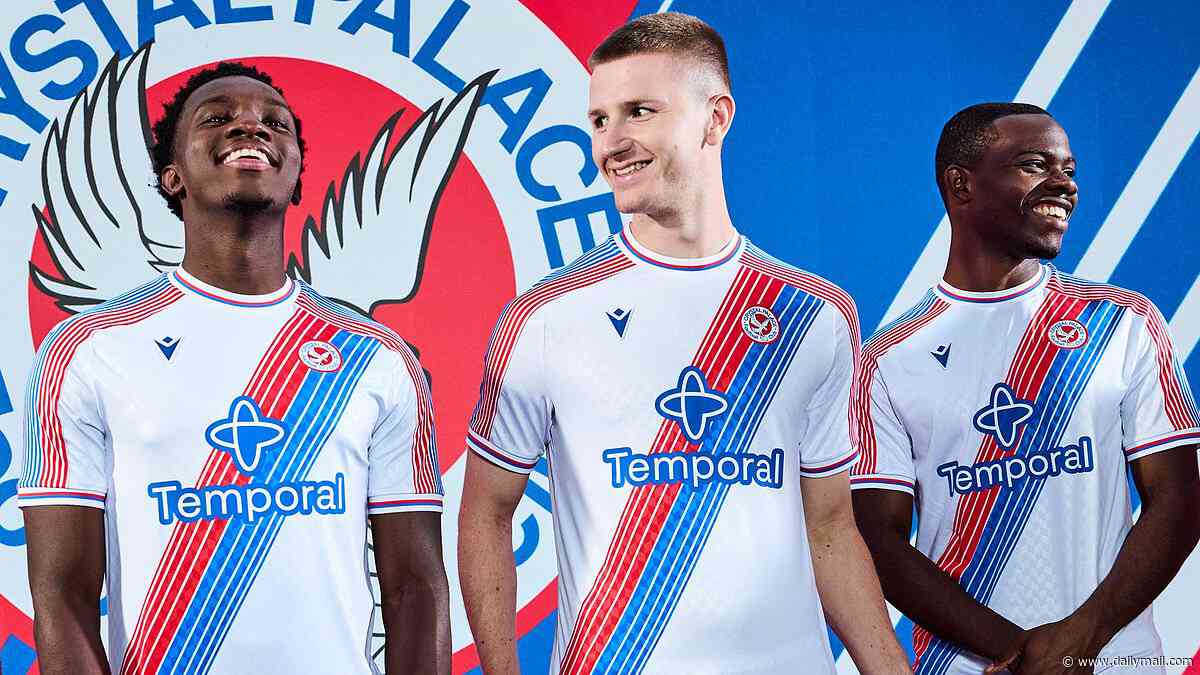 Crystal Palace unveil controversial new home kit... with white replacing traditional red and blue - leaving fans disappointed