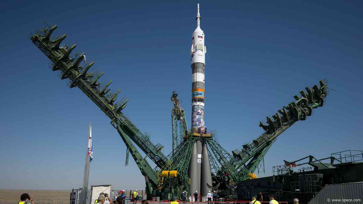 Astronauts just launched on a Soyuz rocket with an energy-drink ad on it, continuing a Russian tradition