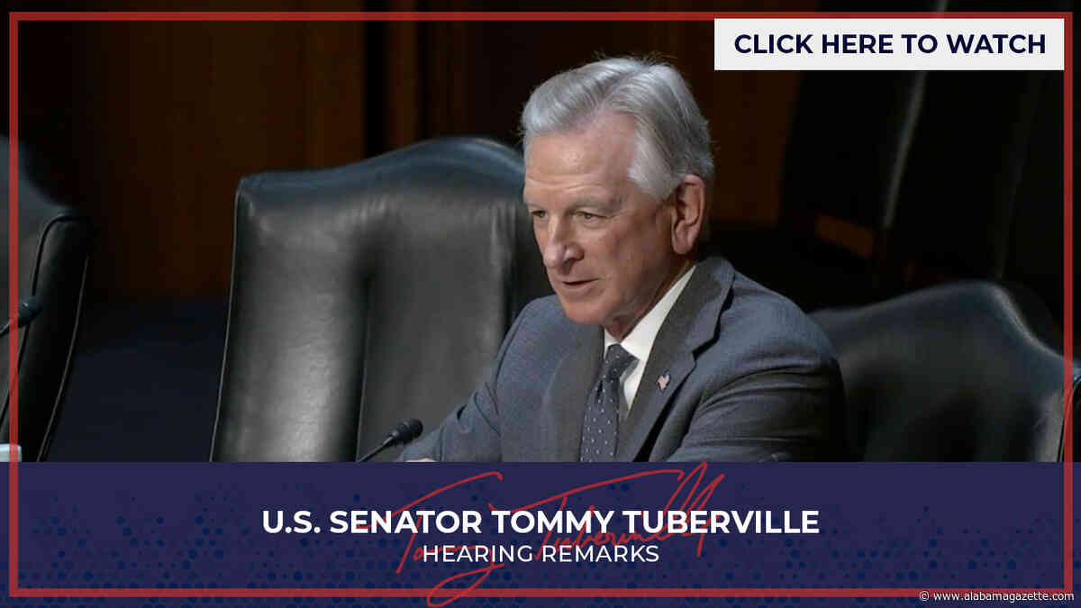 Tuberville Speaks at Confirmation Hearing for CDC Director, HHS Nominee