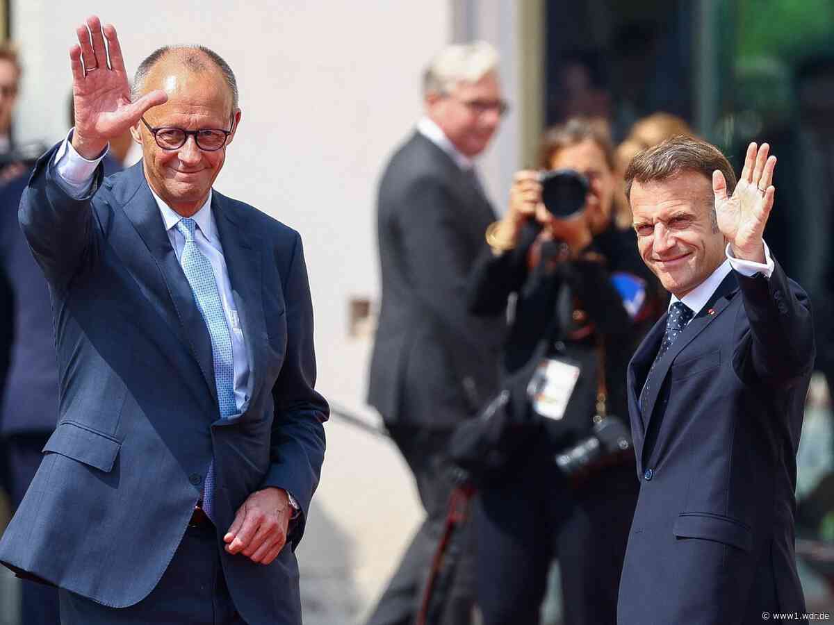 Brühl: Merz und Macron in Schloss Augustusburg zu Gast