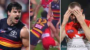 Adelaide survives Swans surge to boost top-four hopes as Fogarty awaits ‘curious MRO verdict