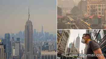 Wildfire smoke engulfs New York sparking World Cup final fears with residents told to stay indoors and pollution compared to 'smoking ten cigarettes a day'