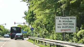 A92-Auffahrt Freising-Mitte gesperrt: Vorbereitung für umfassende Erneuerung