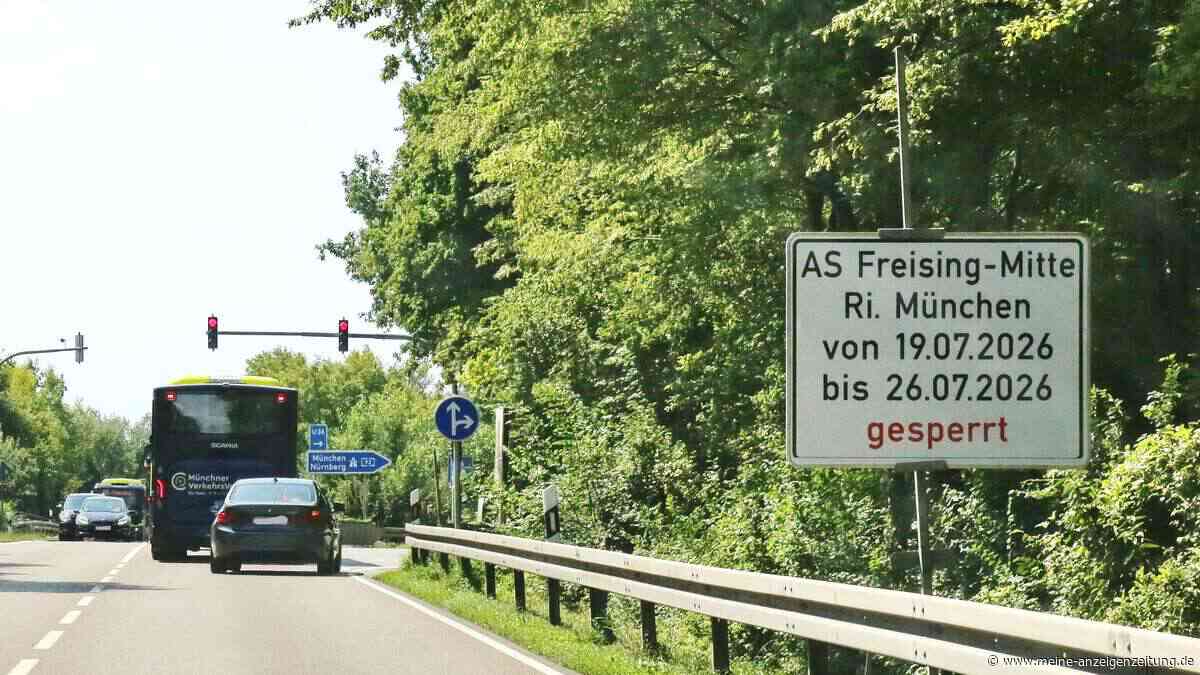 A92-Auffahrt Freising-Mitte gesperrt: Vorbereitung für umfassende Erneuerung