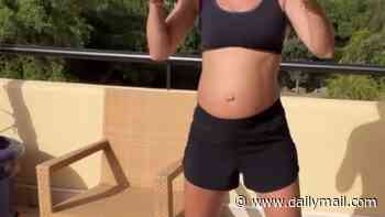 Vogue Williams reveals her pregnancy workout regime as she shares a look at her sunny alfresco session in Spain