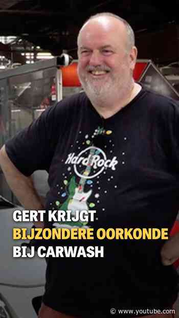 Gert krijgt bijzondere oorkonde bij carwash