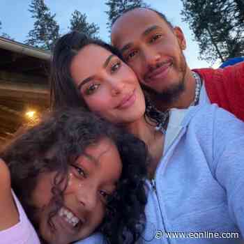 Lewis Hamilton Poses With Kim Kardashian, Her Kids in New Photos From