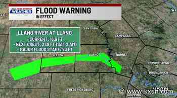 Llano River flood threat, rain chance ending
