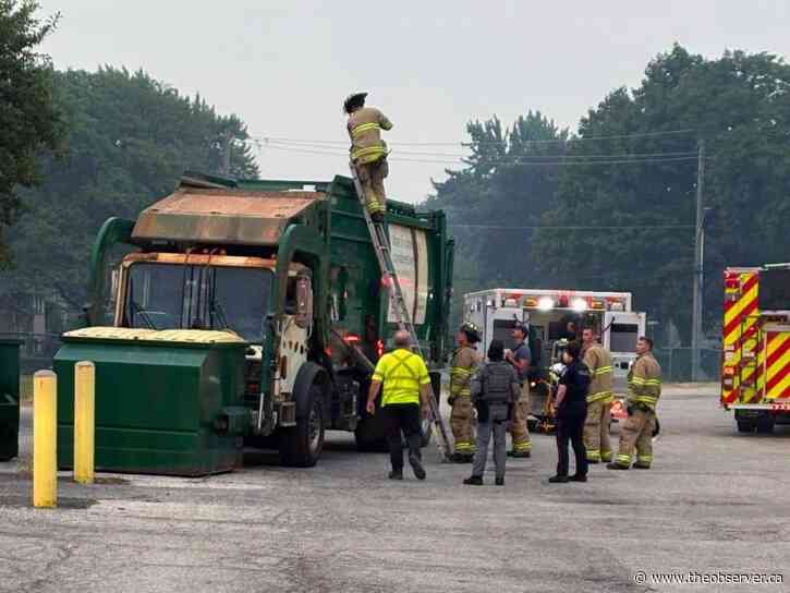 Person dozing in dumpster hurt in plunge into garbage truck: Sarnia fire