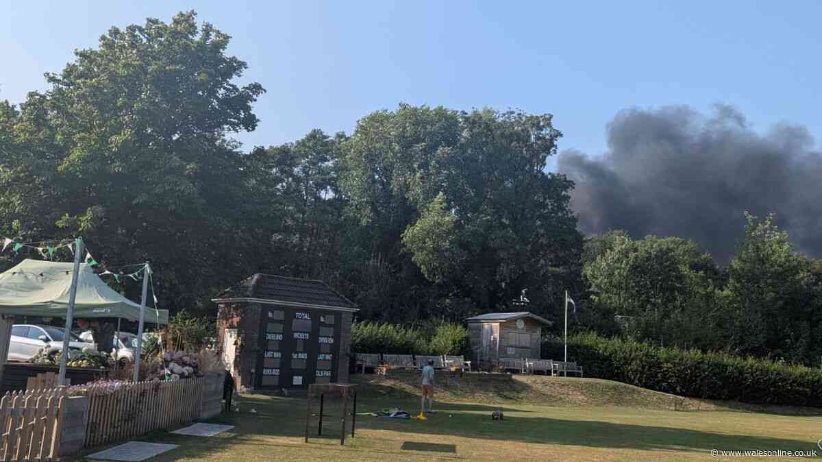Huge fire breaks out in Cowbridge as thick smoke billows from scene