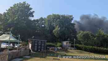 Huge fire breaks out in Cowbridge as thick smoke billows from scene