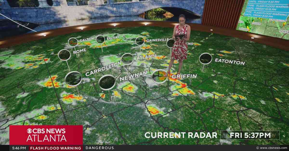 Thunderstorms causing flash flood warnings for metro Atlanta, North Georgia