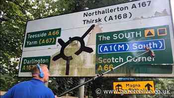 Dad's 'therapeutic' road sign cleaning helps to spruce up Teesside - and 'give him a bit of a buzz'