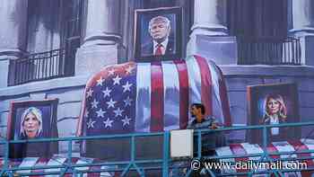 Tehran unveils sinister banner of Trump family as US airstrikes hit dozens of Iranian targets in sixth night of new attacks