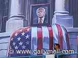 Tehran unveils sinister banner of Trump family as US airstrikes hit dozens of Iranian targets in seventh night of new attacks