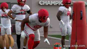 UNM defensive lineman Brian Booker hopes he or a teammate can break school sack record