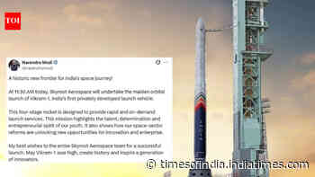 'Historic new frontier': PM Modi hails 'talent of youth' ahead of Skyroot's maiden orbital attempt with Vikram-1 launch