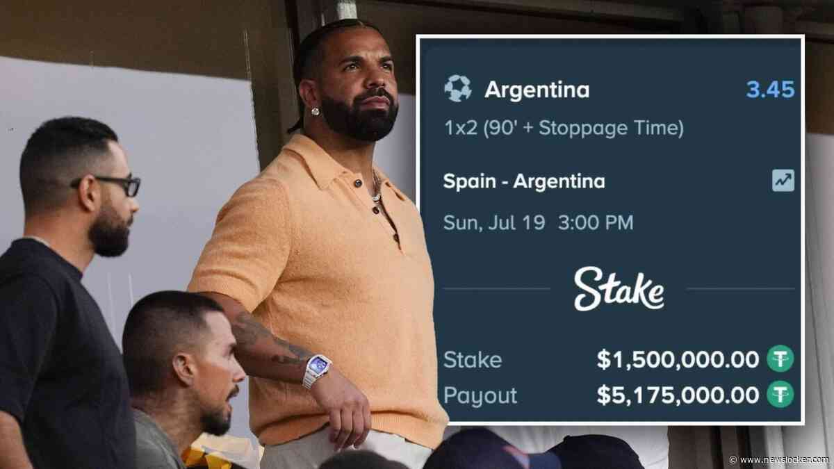 Hij zit er altijd naast: op deze WK-finalist zet rapper Drake 1.5 miljoen dollar in