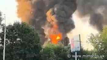 Moscow area on fire after huge drone attack as depot burns and hospital evacuated