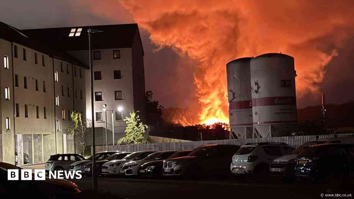 Fire crews tackle blaze at derelict paper mill