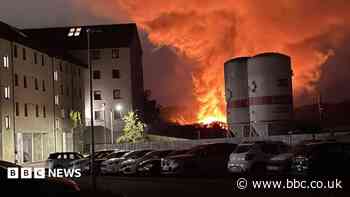 Fire crews tackle blaze at derelict paper mill