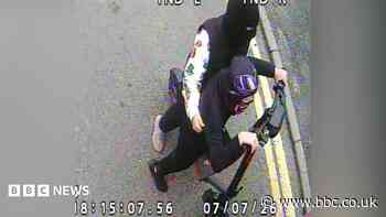 Footage shows e-scooter riders driving dangerously close to bus