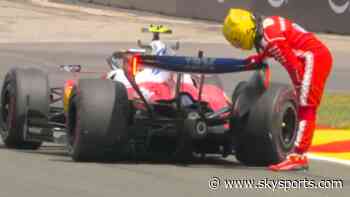 Hamilton crashes out as Antonelli sets pace in final Belgium practice