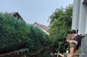 FW Weinheim: Starkregen über Weinheim. Feuerwehr arbeitet zahlreiche Einsatzstellen innerhalb kurzer Zeit ab.