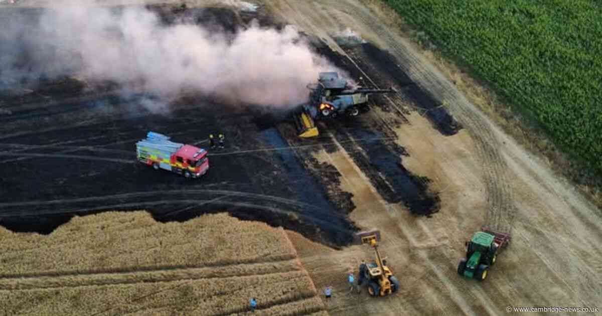 Cambridgeshire farmland goes up in flames in 'well-developed' blaze