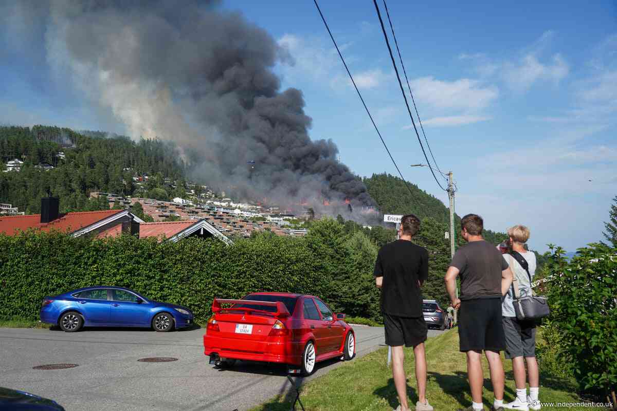 ‘Not under control’: Firefighters battle largest blaze in Norway’s history as 100 homes destroyed