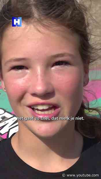 Anna (12) en Tess (14) doen mee aan de Autocross-wedstrijd op Texel