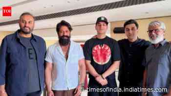 Ranbir Kapoor, Yash pose with Rishab Rikhiram Sharma ahead of 'Ramayana' event