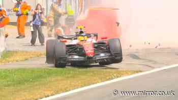 Lewis Hamilton crashes into barriers at Belgian GP as Ferrari driver loses control