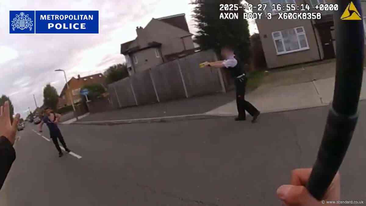Moment man who killed dog walker in 'random' attack in west London is Tasered by police