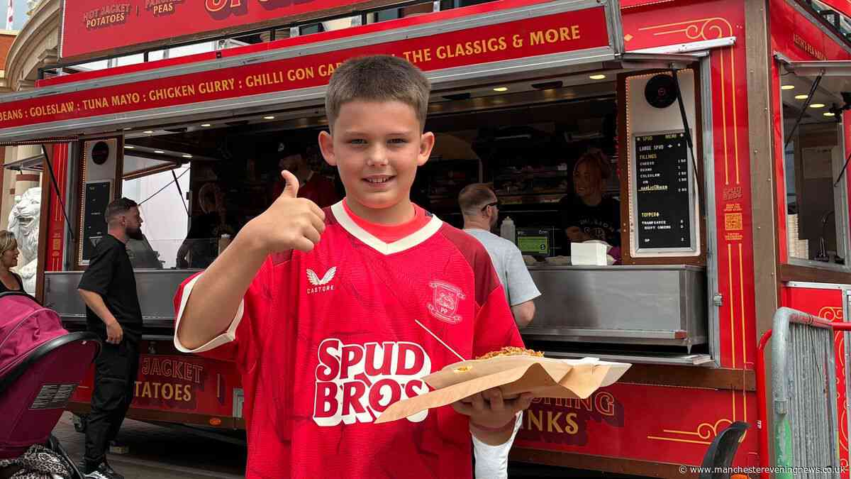 Boy from Prestwich surprises strangers with free meals at Spud Bros Trafford Centre opening